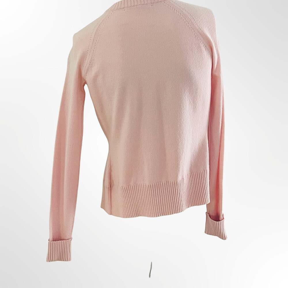 Banana Republic Women's Pink Merino Wool Blend Crewneck Cardigan - Picture 3 of 8